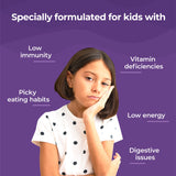 An image indicating that Melts® into Multivitamins addresses some problems stemming from "Low immunity", "Vitamin deficiencies", “Low energy” and more.