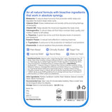 Back of the Melts® into a Restful Sleep packaging, containing information about the product. Information includes the ingredients like Melatonin and Vitamin B6, and benefits like insomnia relief and sound sleep.